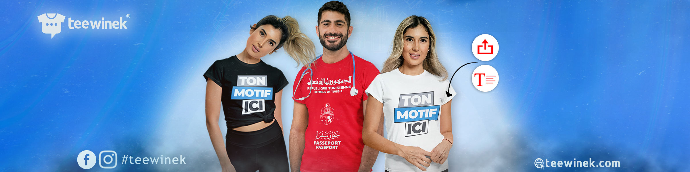 tshirt personnalisé Impression et Personnalisation des t-shirts en ligne en Tunisie teewinek