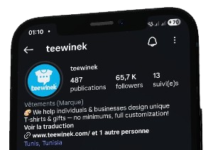 Profil Instagram sur téléphone