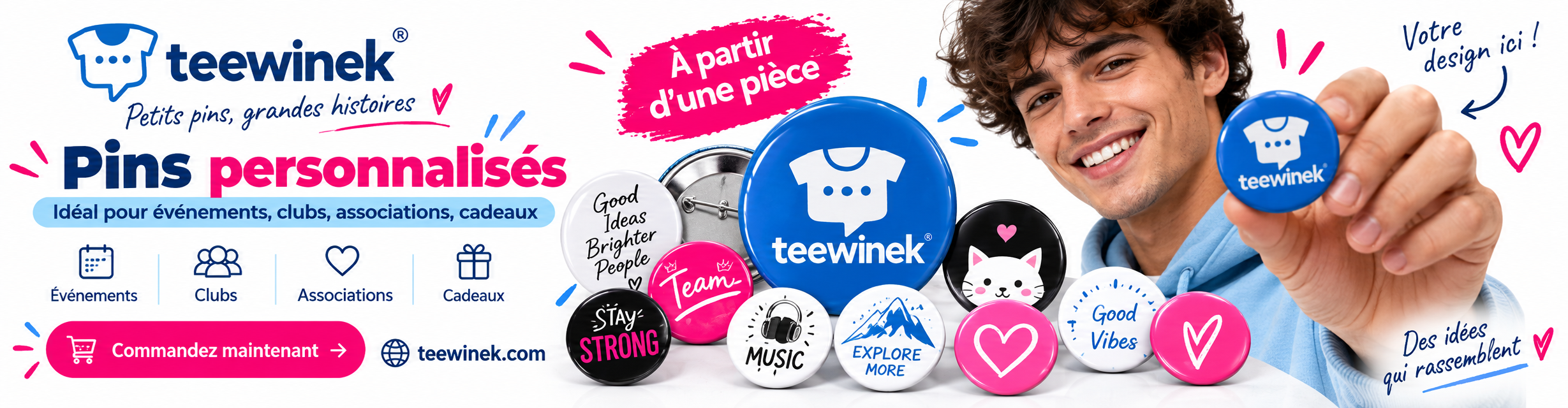 Pins avec impression logo entreprise et photo - Pins personnalisés en Tunisie