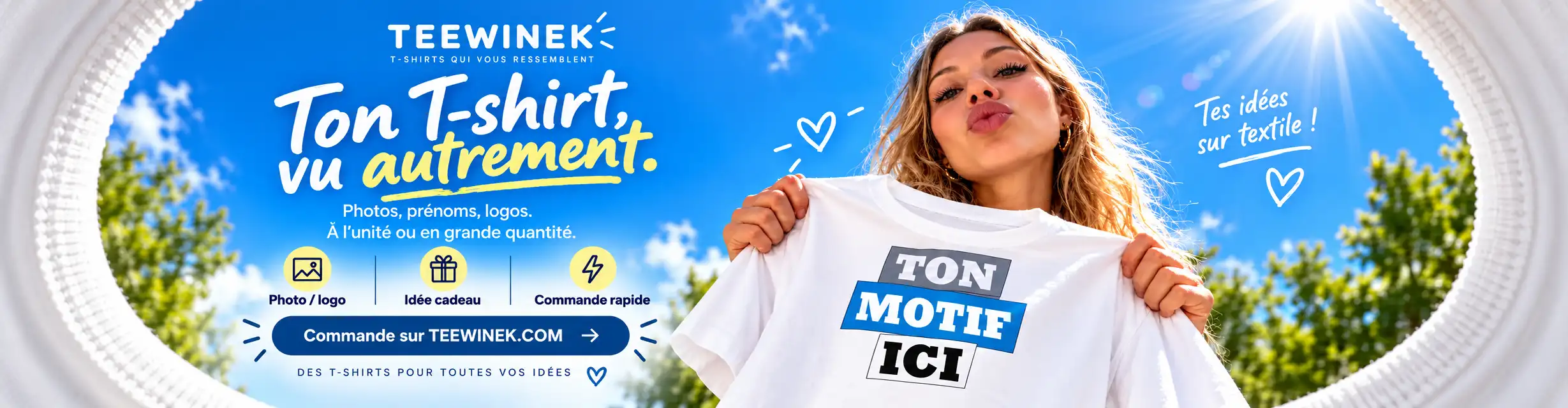 T-shirt et pull blanc avec impression photo personnalisée en Tunisie