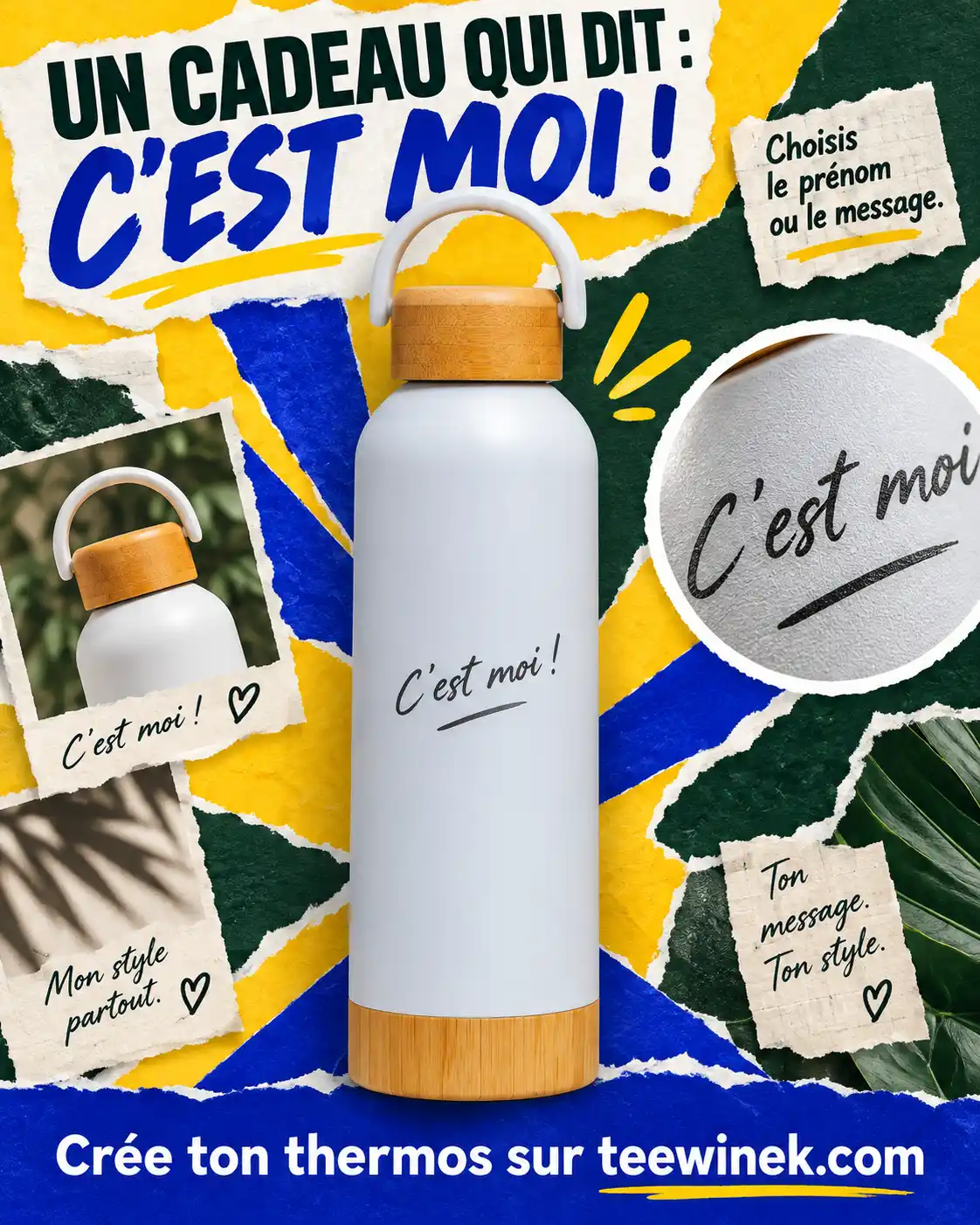Gourde thermos personnalisée avec impression logo Tunisie - Teewinek
